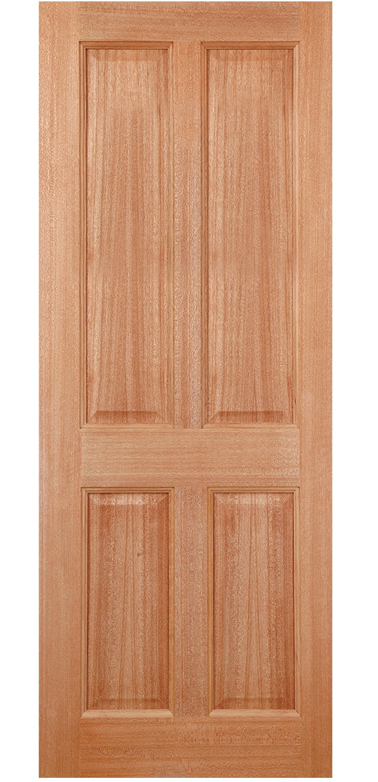 LPD Colonial 4 Panel M&T Hardwood External Door - Unfinished