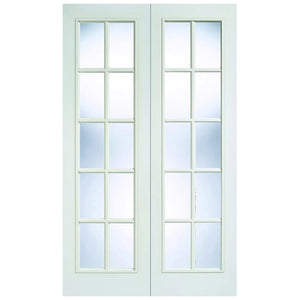LPD Textured SA 20 Light Glazed White Primed Internal Door Pair