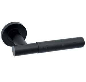 LPD Lugano Matt Black Knurled Finish Door Handle Pack