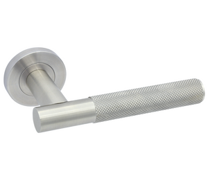 LPD Lugano Satin Chrome Knurled Finish Door Handle Pack