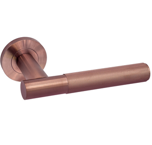 LPD Lugano Satin Copper Knurled Finish Door Handle Pack