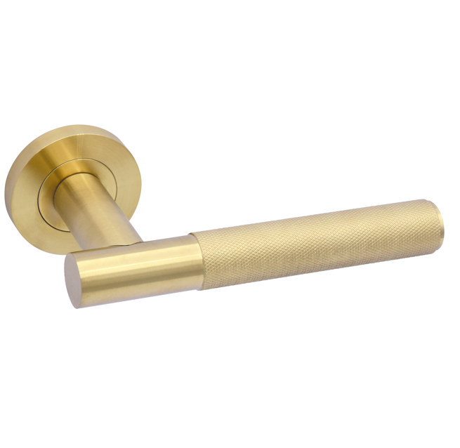 LPD Lugano Satin Gold Knurled Finish Door Handle Pack