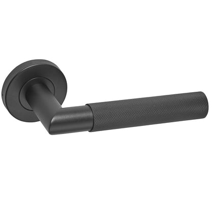 LPD Zurich Matt Black Knurled Finish Door Handle Pack