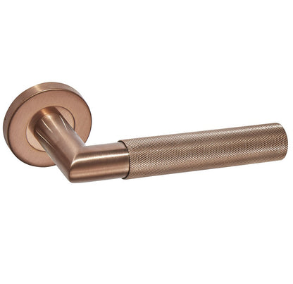 LPD Zurich Satin Copper Knurled Finish Door Handle Pack