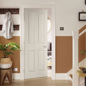 JB Kind Canterbury Grained White Primed Moulded Internal Door