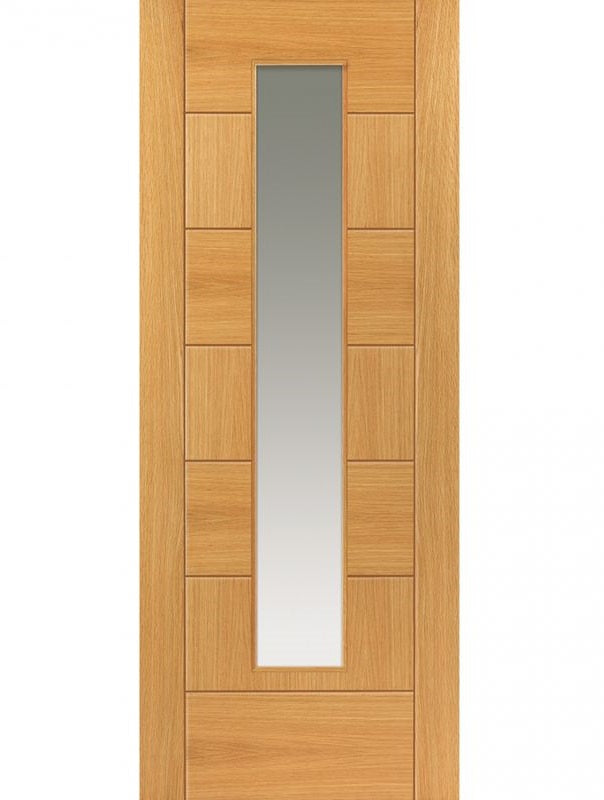 JB Kind Sirocco Glazed Oak Veneer Internal Door - Pre Finished