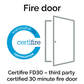JB Kind Pintado Grey Painted Flush FD30 Fire Door - Pre Finished