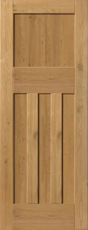 JB Kind Rustic Oak DX 4 Panel Veneered Door - Pre Finished