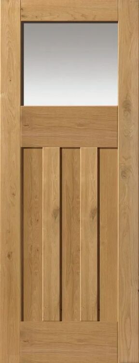 JB Kind Rustic Oak DX Glazed Veneered Door - Pre Finished