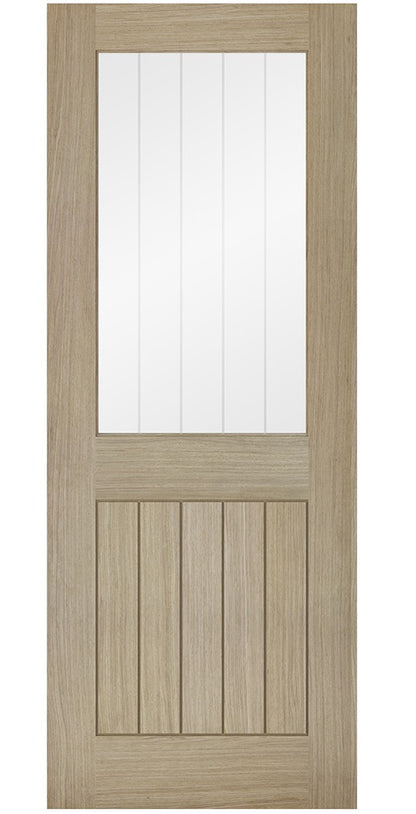 LPD Belize 1L Glazed Light Grey Oak Internal Door - Pre Finished