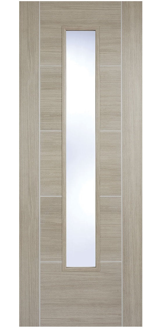 LPD Vancouver Glazed Light Grey Laminate Internal Door - Fully Finished