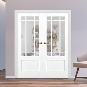 LPD Downham Glazed White Primed Internal Door Pairs