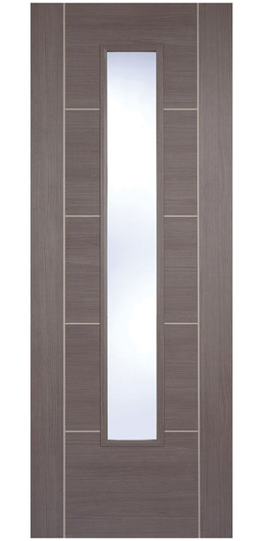 LPD Vancouver Glazed Medium Grey Laminate Internal Door - Fully Finished