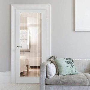 LPD Textured Vertical 1 Light Glazed White Primed Internal Door