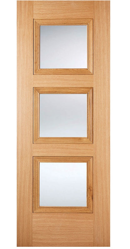 LPD Amsterdam Glazed Oak 3L Internal Door - Pre Finished