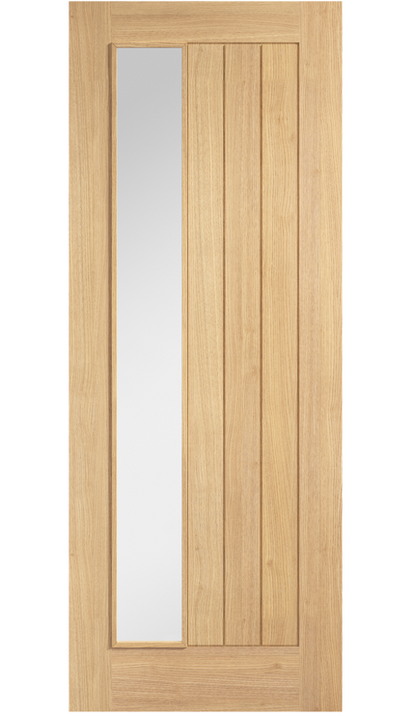 LPD Belize Clear Offset Glazed Oak Internal Door - Unfinished