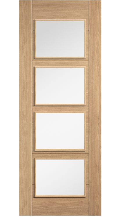 LPD Carini Glazed 4 Light Oak Internal Door - Pre Finished