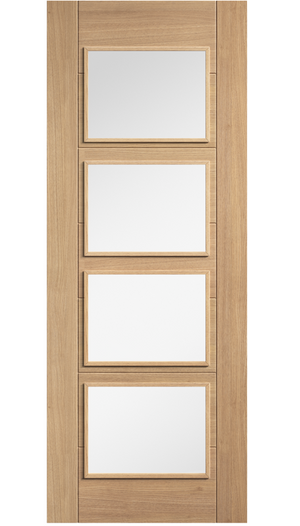 LPD Carini Glazed 4 Light Oak Internal Door - Pre Finished