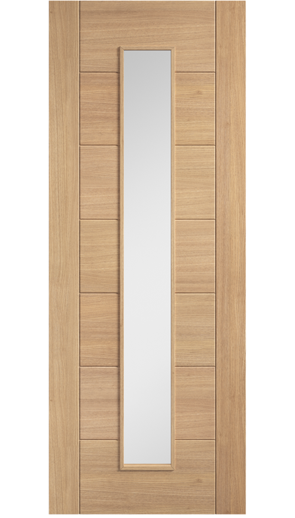 LPD Carini Glazed Long Light Oak Internal Door - Pre Finished