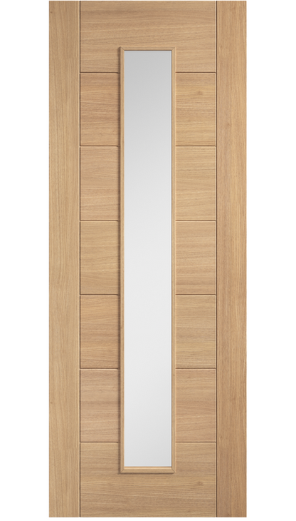 LPD Carini Glazed Long Light Oak Internal Door - Unfinished