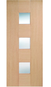 LPD Catalonia Glazed 3L Oak Internal Door - Pre Finished