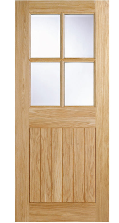 LPD Cottage 4 Light Glazed Oak External Door - Unfinished