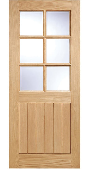 LPD Cottage 6 Light Glazed Oak External Door - Unfinished