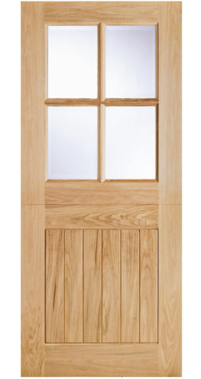 LPD Cottage Stable 4 Light Oak External Door - Unfinished