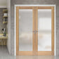 XL Joinery Pattern 10 Oak Door Pair with Obscure Glass - Unfinished