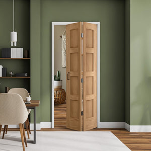 LPD Shaker Style 4 Panel Oak Bi-Fold Door - Unfinished