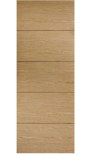 LPD Lille Oak 5 Panel FD30 Fire Door - Pre Finished