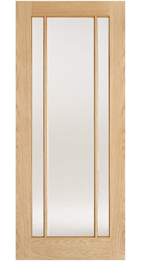 LPD Lincoln Clear Glazed 3L Oak Internal Door - Pre Finished