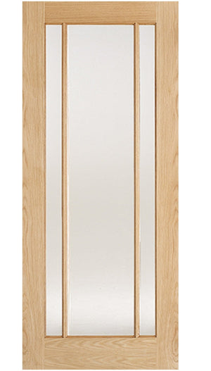 LPD Lincoln Clear Glazed 3L Oak Internal Door - Unfinished