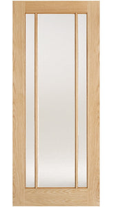 LPD Lincoln Clear Glazed 3L Oak Internal Door - Unfinished