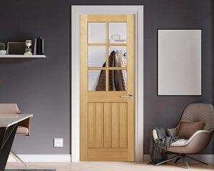 LPD Mexicano Glazed 6 Light Oak Internal Door - Unfinished