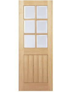 LPD Mexicano Glazed 6 Light Oak Internal Door - Unfinished