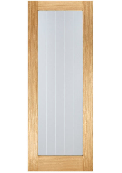 LPD Mexicano Pattern 10 Glazed Oak FD30 Fire Door - Pre Finished