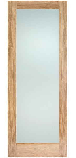 LPD Pattern 10 Frosted Glass 1L Oak Internal Door - Unfinished