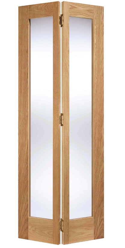 LPD Pattern 10 Clear Glazed Oak Bi-Fold Door - Unfinished