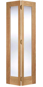 LPD Pattern 10 Clear Glazed Oak Bi-Fold Door - Unfinished