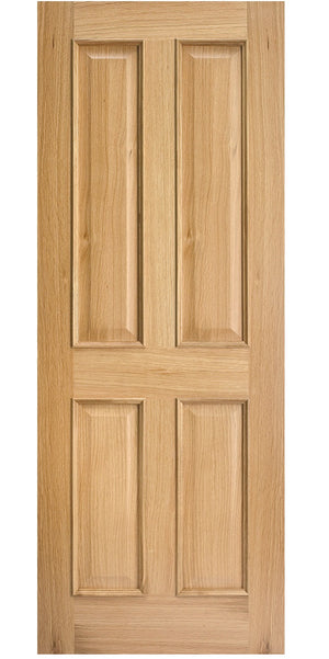 LPD Regency 4 Panel RM2S Oak FD30 Fire Door - Unfinished