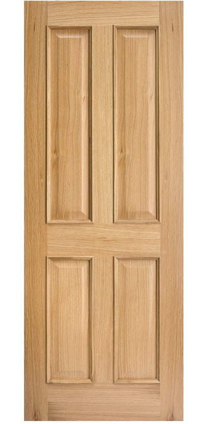 LPD Regency 4 Panel RM2S Oak FD30 Fire Door - Unfinished