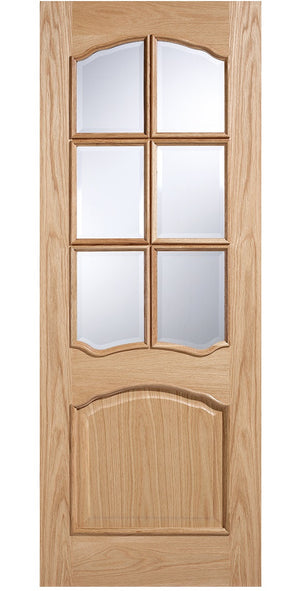 LPD Riviera RM2S Glazed 6L Oak Internal Door - Unfinished