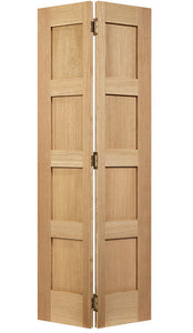 LPD Shaker Style 4 Panel Oak Bi-Fold Door - Unfinished