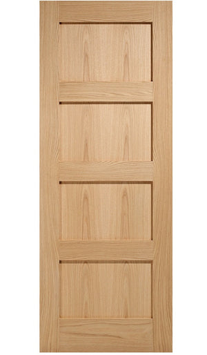 LPD Shaker Style 4 Panel Oak Internal Door - Unfinished