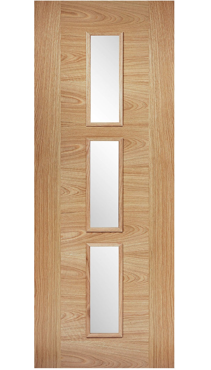 LPD Sofia Glazed 3L Oak Internal Door - Pre Finished