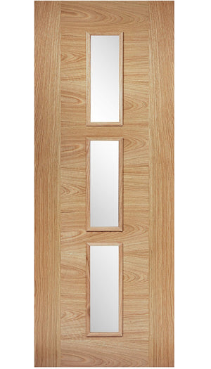 LPD Sofia Glazed 3L Oak Internal Door - Pre Finished