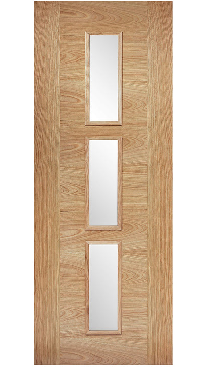 LPD Sofia Glazed 3L Oak Internal Door - Pre Finished