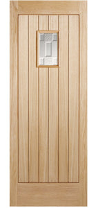 LPD Suffolk Glazed Oak External Door - Unfinished