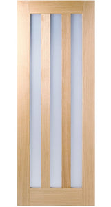 LPD Utah Frosted Glass 3L Oak Internal Door - Unfinished